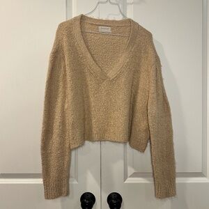 Tan Cropped Urban Outfitters Sweater Size M